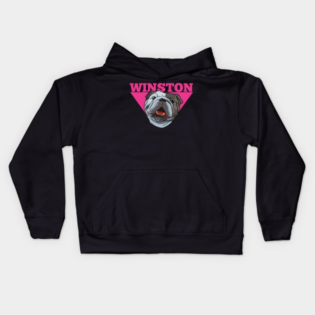 Winston Bulldog Smith Kids Hoodie by EvoComicsInc